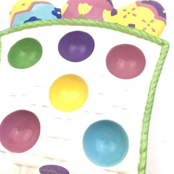 Easter Egg Holder Plate Tray holiday decor 6 spots celebrations by Radko - Picture 2 of 6